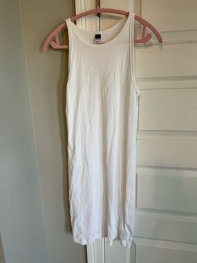 Old Navy Classic White Ribbed Tank Dress